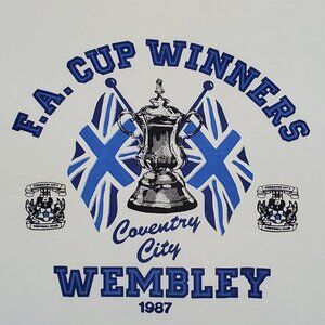 COVENTRY CITY Vintage 1987 FA Cup Final Wembley Mens Size Football T-Shirt CCFC